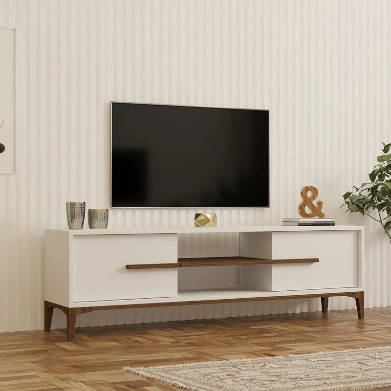 Comoda TV Eslem, 160x35x45 cm - Nuc-Alb