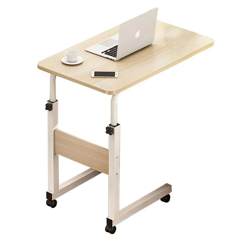 Masuta Cafea Laterala MDF, C shape, Natural - Nuc, 60x85x40 cm - Natural