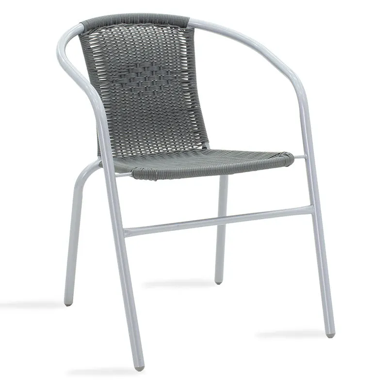Scaun exterior Obbi, metal si PE, 56x54x73 cm - Gri
