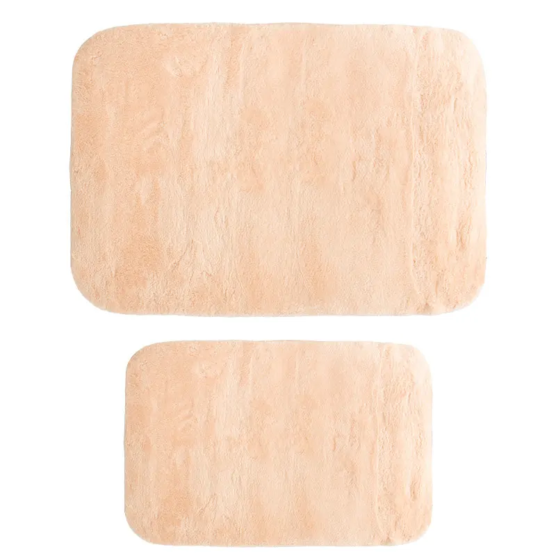 Set 2 covorașe baie PWC-0055 microfibre, Roz, 90x60 cm - Roz