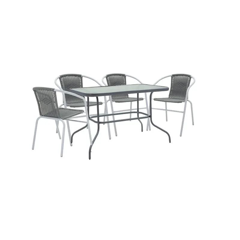 Set de Masa Valor-Obbi, Maro - Gri inchis, 110x60x70 cm - Gri inchis
