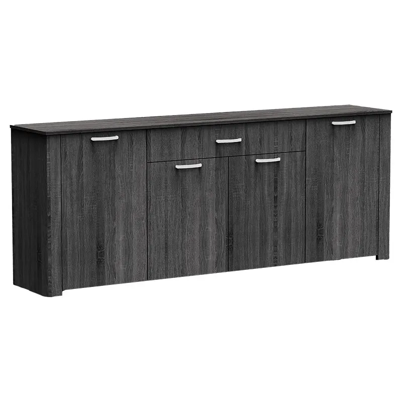 Comoda Kinley, sonoma - negru, 210x40x82 cm - Negru