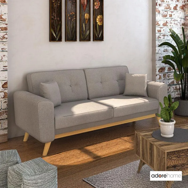 Canapea extensibilă Carmelo, Diverse culori, 214x80x86 cm - Bej