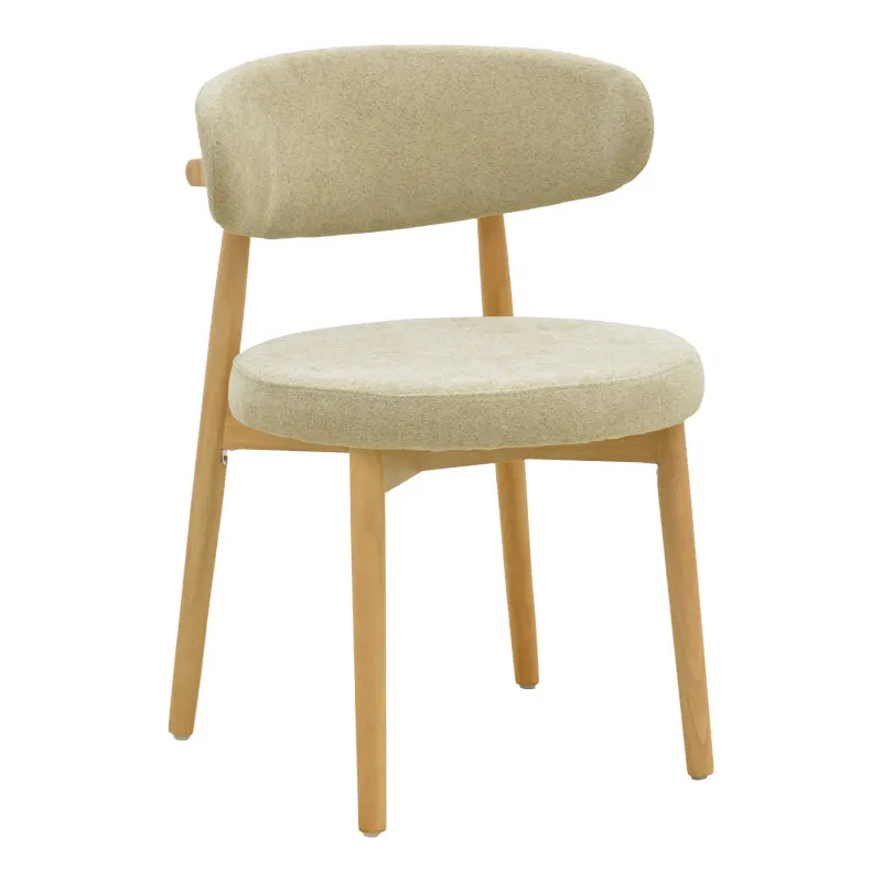 Scaun Luben, stofa si lemn de cauciuc, 53x54x79 cm - Gri
