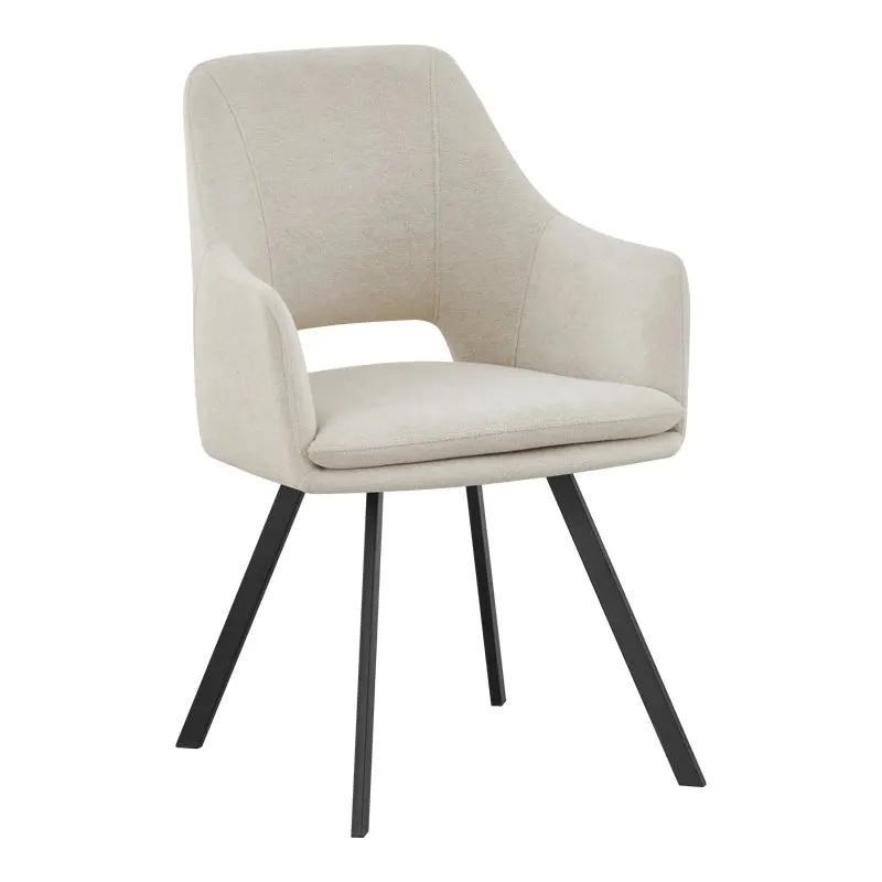 Scaun Nordo armchair, 56x58x85 cm - Negru-Crem