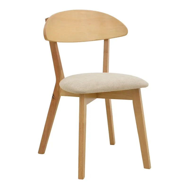Scaun din lemn masiv Canon, cu tapițerie gri-bej, rubberwood, 43x43x79 cm - Gri