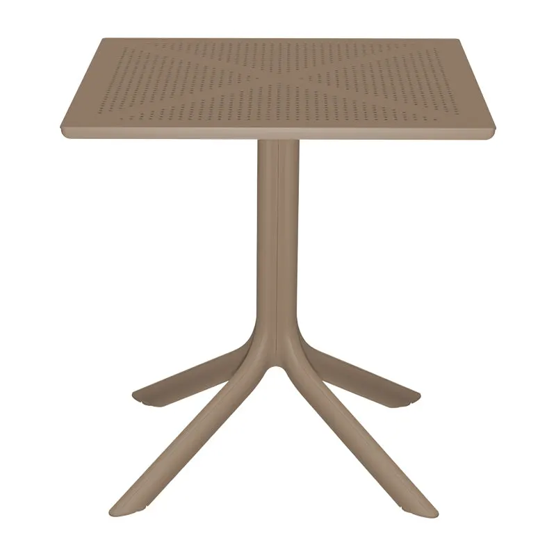Masă Modernă Groovy cu Design Perforat, Cappuccino, 60x60x76 cm - Bej