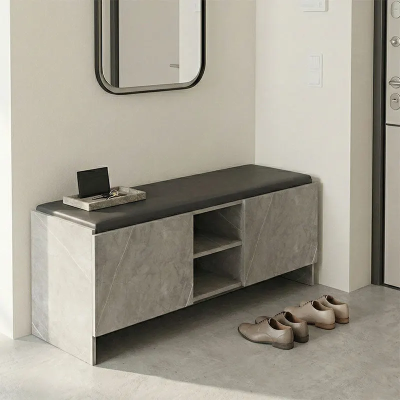 Pantofar cu banca Zulla, 110x37x43 cm - Bej-Gri-Negru