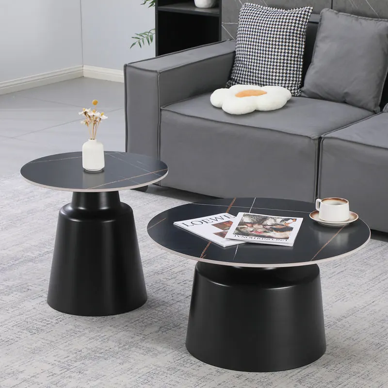 Mese de cafea Dualis, Set 2 piese, 70x70x38 cm - Negru