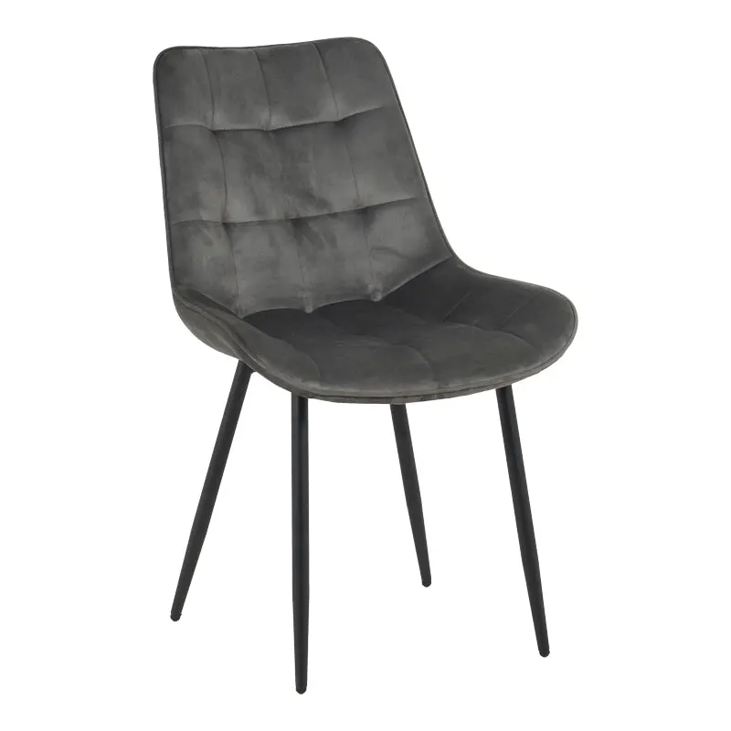 Scaun Berne, Velur, Gri Antracit, 53x62x84 cm - Antracit