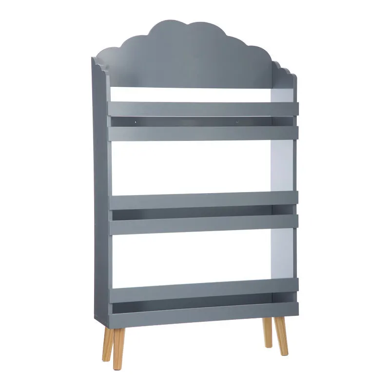 Bibliotecă pentru copii Penzia, Gri, Picioare cu finisaj, natural, 58x18x100 cm - Gri