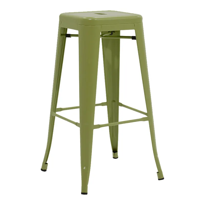 Scaun de bar Utopia, Metal, Verde Oliv, 42x42x76 cm - Verde