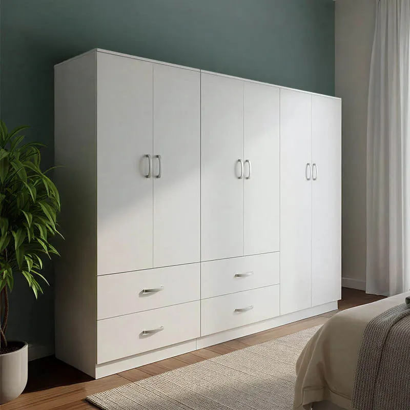 Dulap Athos cu 6 usi, 200x42x180 cm - Alb