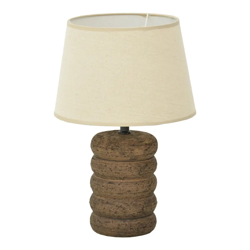 Lampă de masă cu bec Graike, Ceramică, Gri-Bej, 26x37 cm - Gri