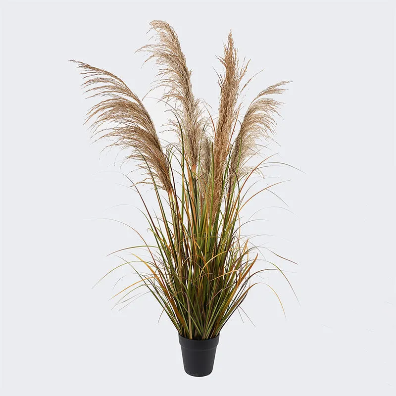 Planta decorativă în ghiveci Bulrush, Plastic, Verde, 65x120 cm - Verde