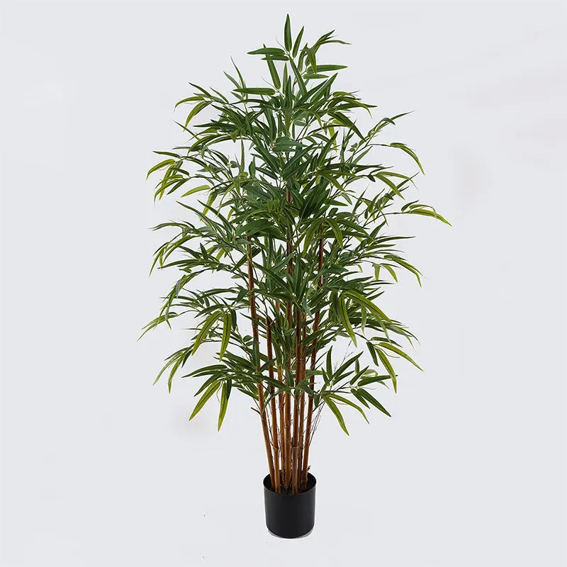 Plantă decorativă cu ghiveci Rhapis Palm, Plastic, Verde, 80x180 cm - Verde