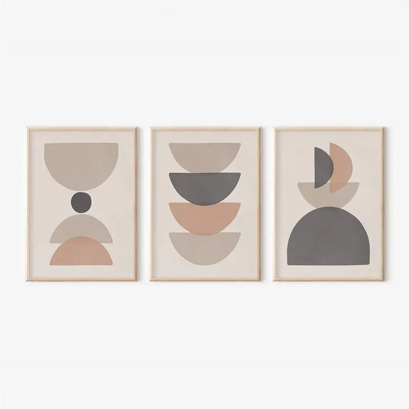 Tablou triptic Derda, lemn și pânză, Multicolor, 33x48 cm - Multicolor