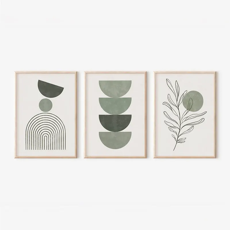 Tablou triptic Zerifa, Cadru, Multicolor, 33x48 cm - Multicolor