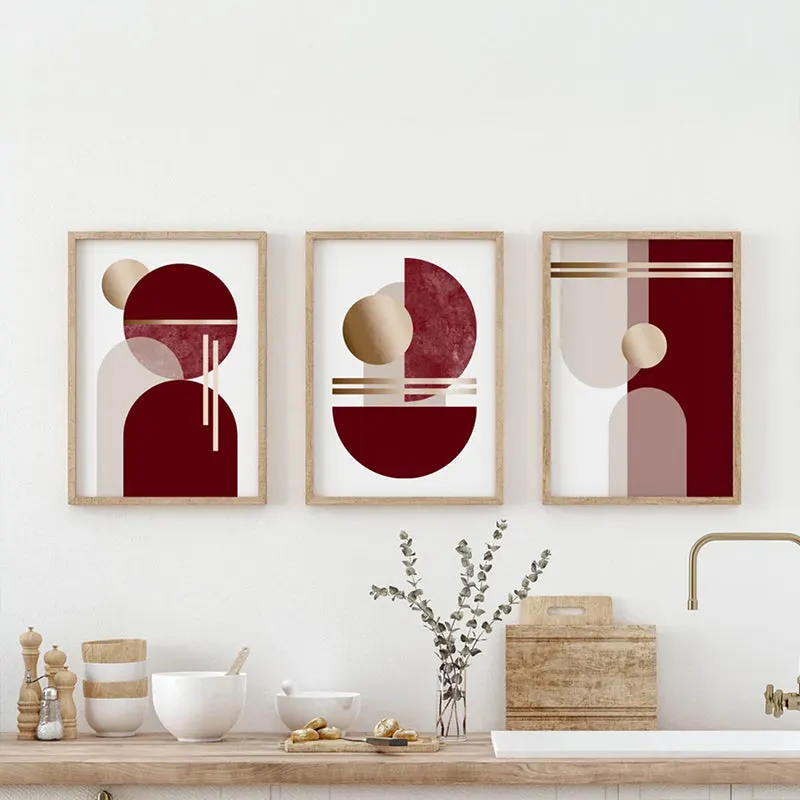 Tablou mural în rama Elvane triptic, Lemn, Multicolor, 33x48 cm - Multicolor