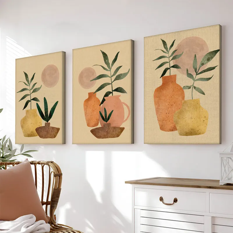 Tablou de perete pe pânza cu rama Gielo, triptic, imprimeu digital, pânza și lemn, Multicolor, 40x60 cm - Multicolor