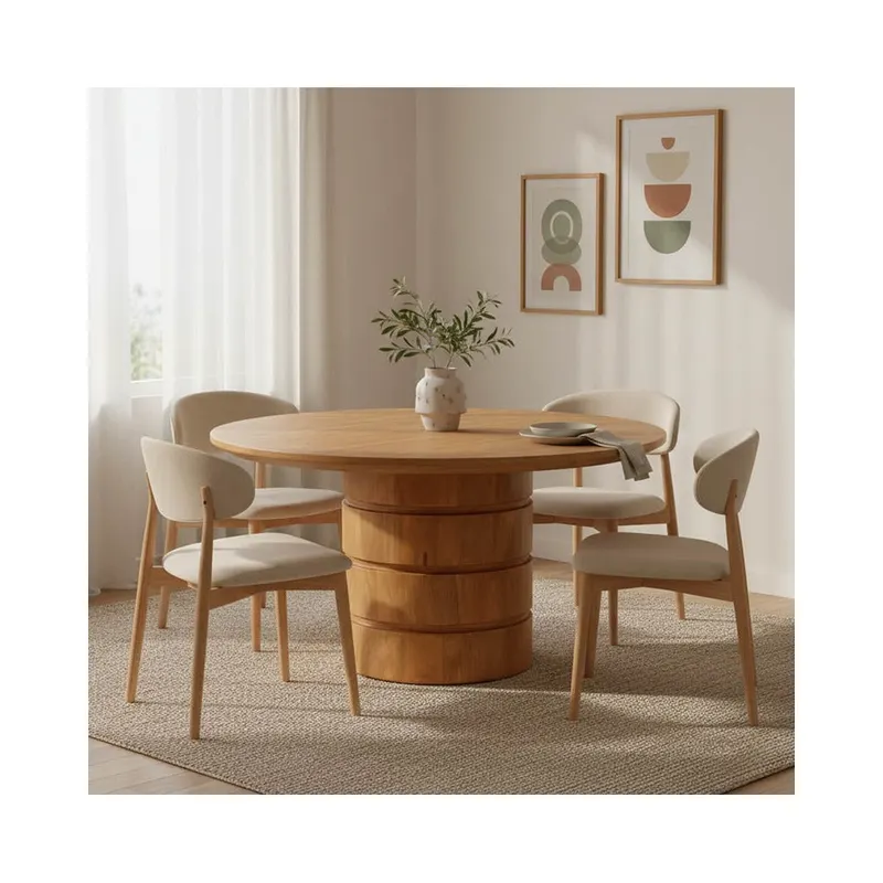 Masa Charmy, lemn de mango solid, Natur, 130x76 cm - Natur