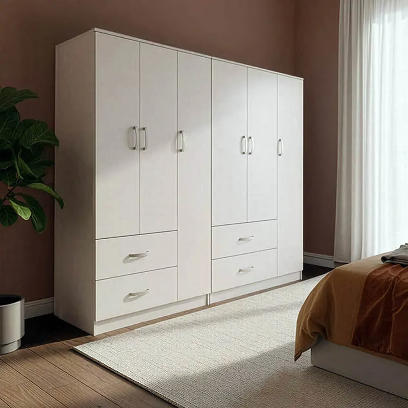 Dulap Athos cu 6 usi, 180x42x180 cm - Alb