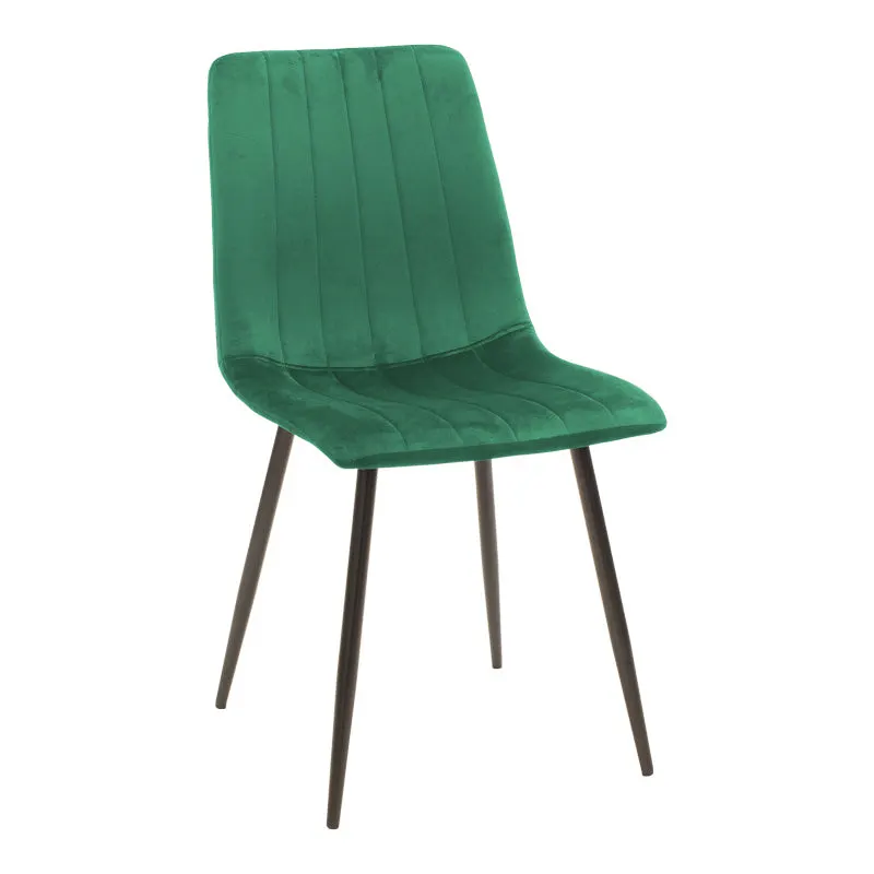 Scaun cu tapiterie din catifea galbena, Noor, Catifea și metal, 44x53x86 cm - Verde