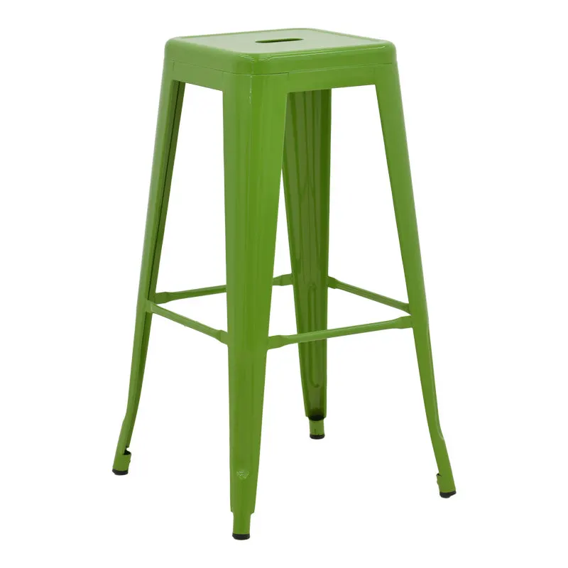 Scaun de bar Utopia, metalic, Verde, 42x42x76 cm - Verde