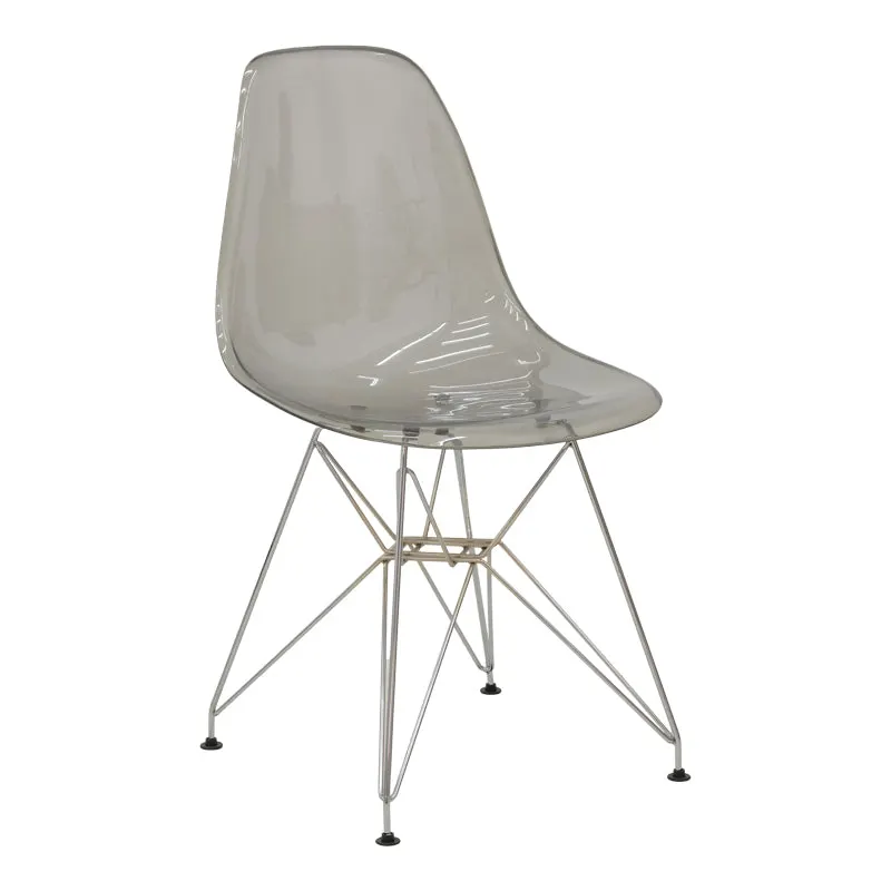 Scaun Adelle PP pet Gri cu picior inox 46x55x81cm - Gri