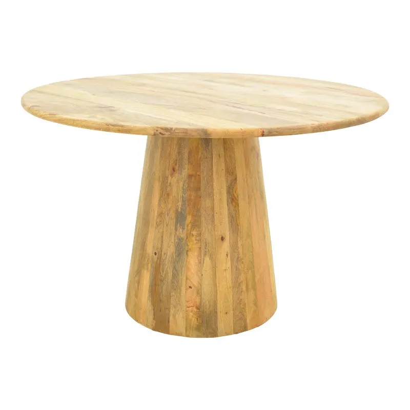 Masa Rahma I cu blat solid, lemn de mango, Natural, D120x77 cm - Natur