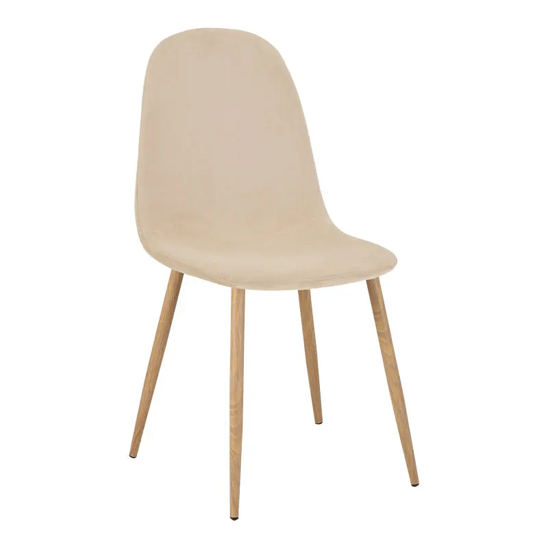 Scaun de sufragerie Bella din catifea gri inchis metal, negru, 43x52x89 cm - Bej