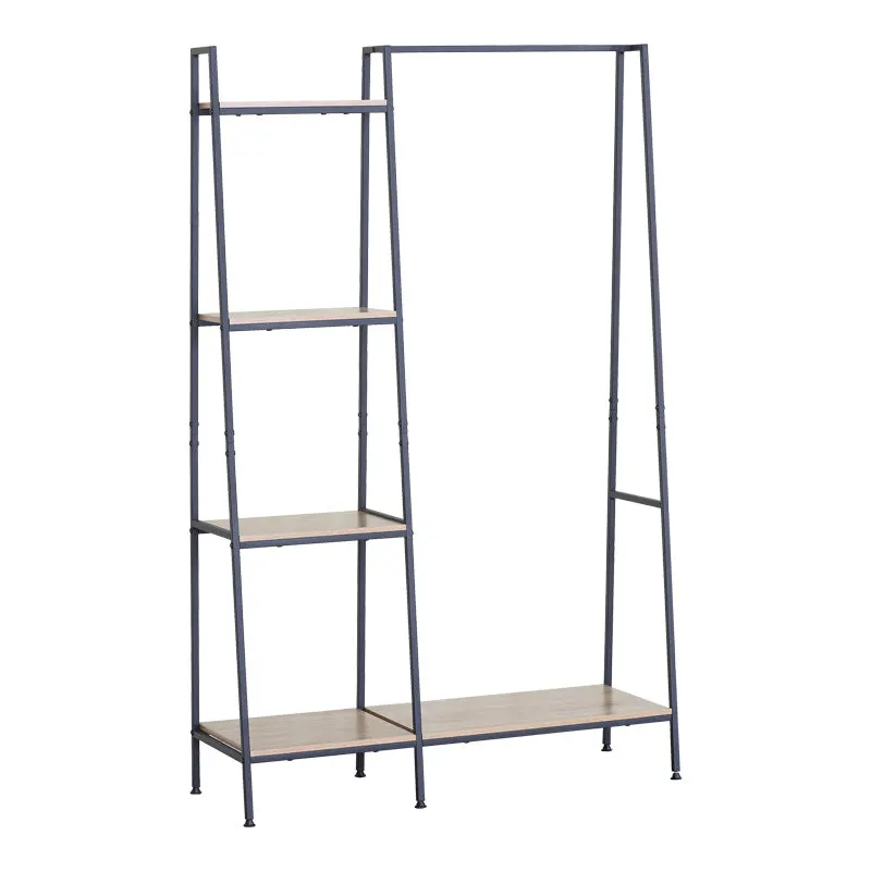 Unitate de intrare-raft Herevy, Stejar cu metal, negru, 101x35x160 cm - Stejar