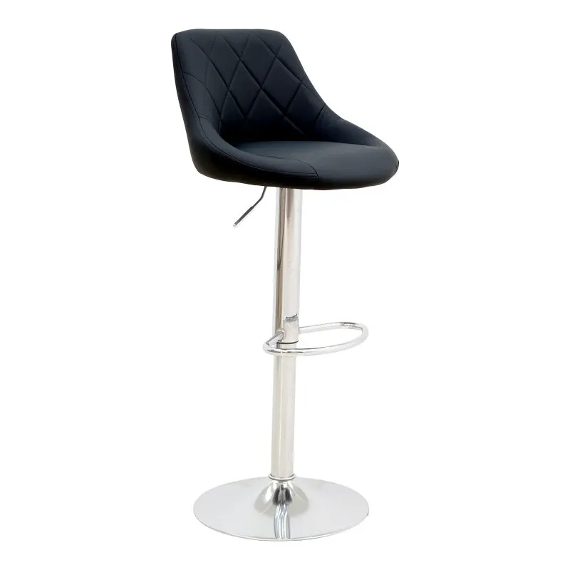 Scaun de bar reglabil pe inaltime Boronez, Diverse culori, 47x49x112 cm - Negru