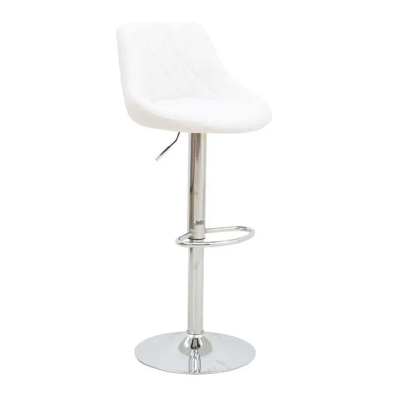 Scaun de bar reglabil pe inaltime Boronez, Diverse culori, 47x49x112 cm - Alb