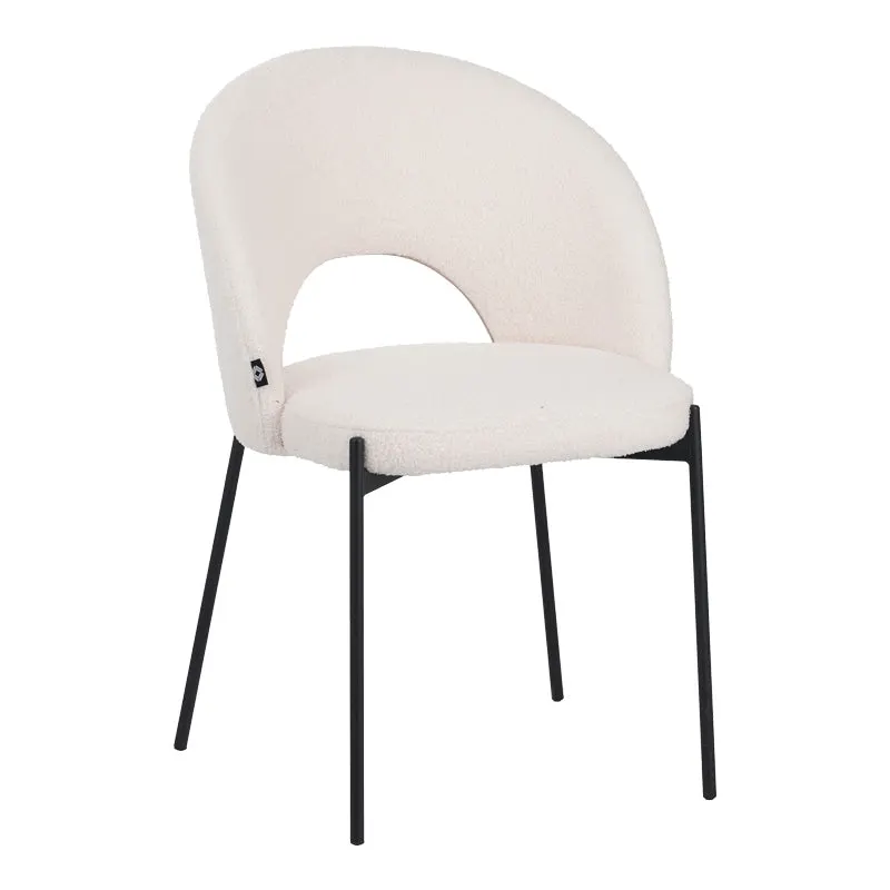 Scaun Masebo de la, Alb - Negru, 68x66x82 cm - Alb