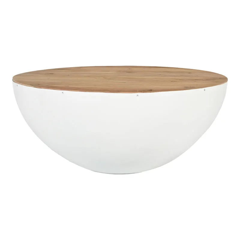 Masa de cafea Boho Coffelty, Alb, 90x90x40 cm - Alb