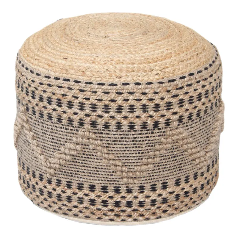 Puf-taburet Bangku, din iuta si bumbac, Natural, F, 45x30 cm - Natur