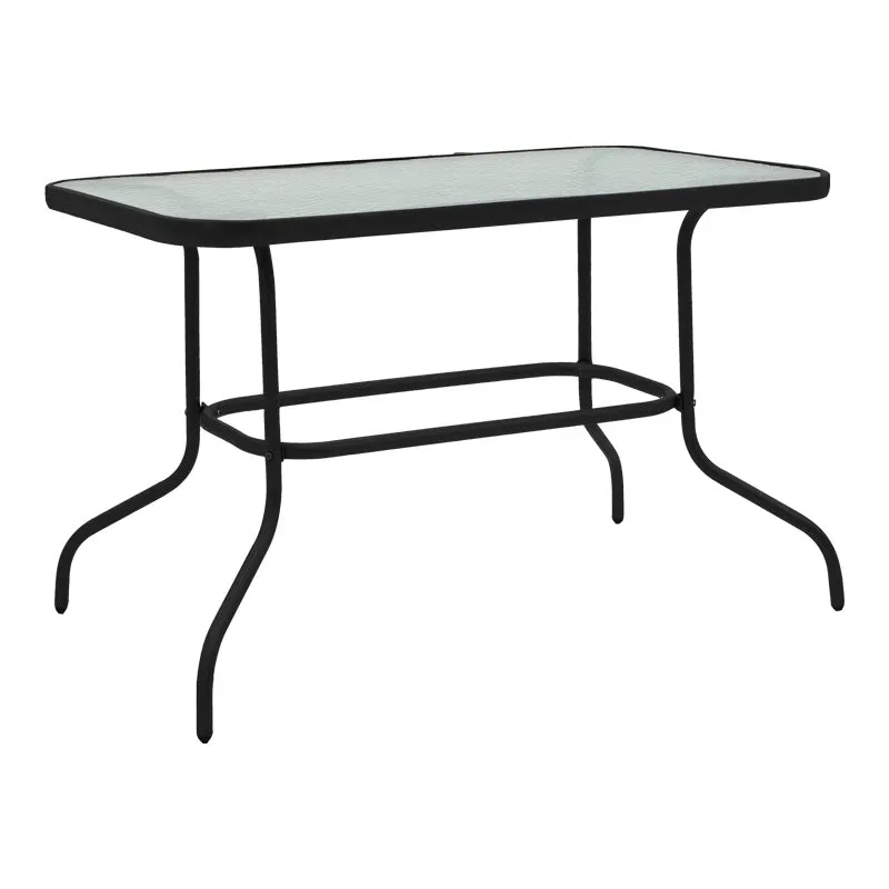 Masa de metal si sticla neagra Valor, 110x60x70 cm - Negru