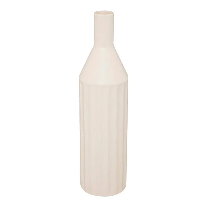 Vaza ceramica Drego, Bej, 8x8x30 cm - Bej