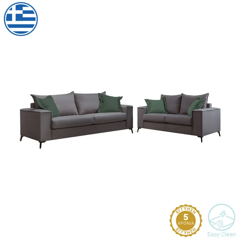 Set de living Verona 2 piese 2-3 locuri antracit mak14 - perne de cedru mak07, 93x225 cm - Gri