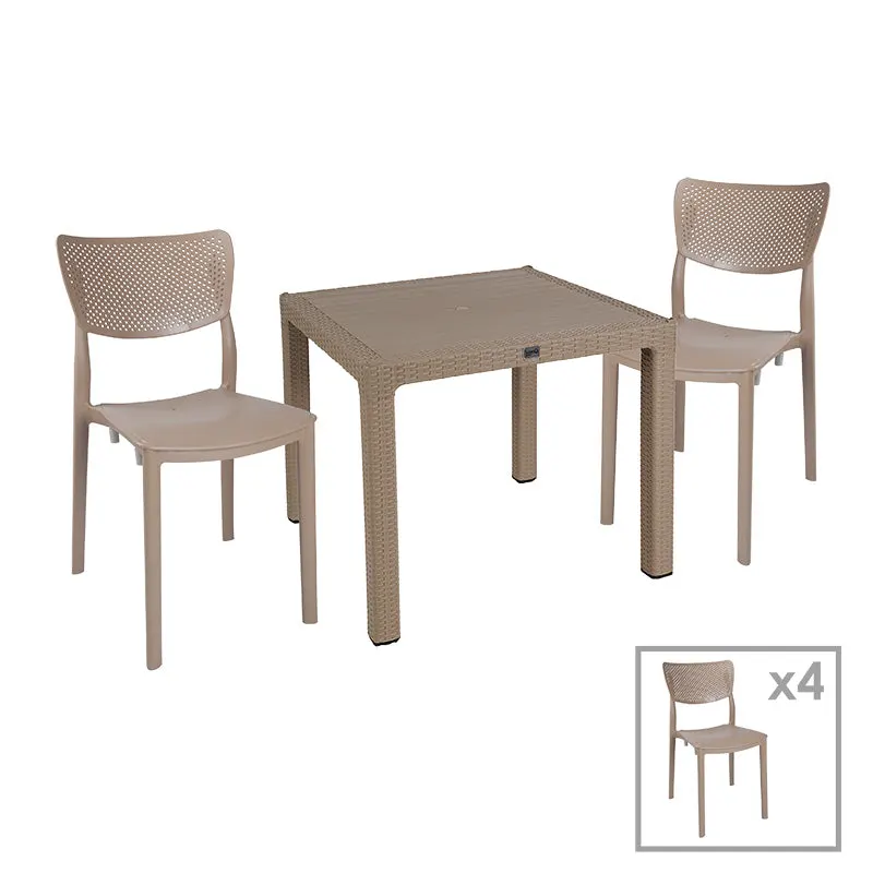 Set de sufragerie Explore-Ignite set 5 piese, Crem, 90x90x74 cm - Bej
