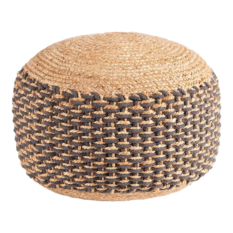 Taburet-pouf Boboa din iuta, Natural, D40x30 cm - Natur