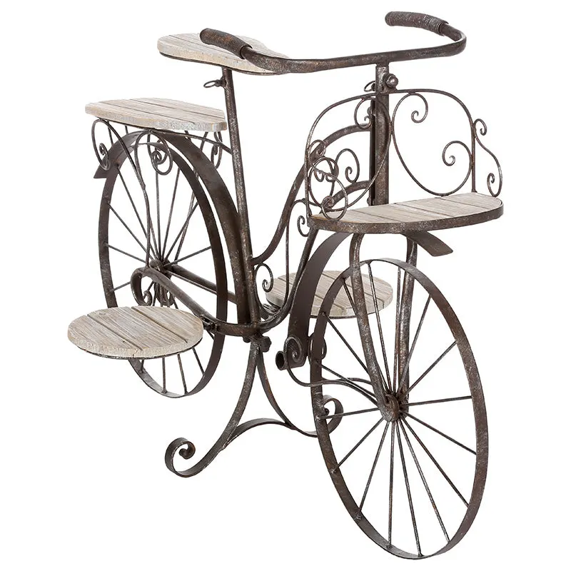 Suport pentru plante Bicicleta maro forjat, 97x46x64 cm - Maro