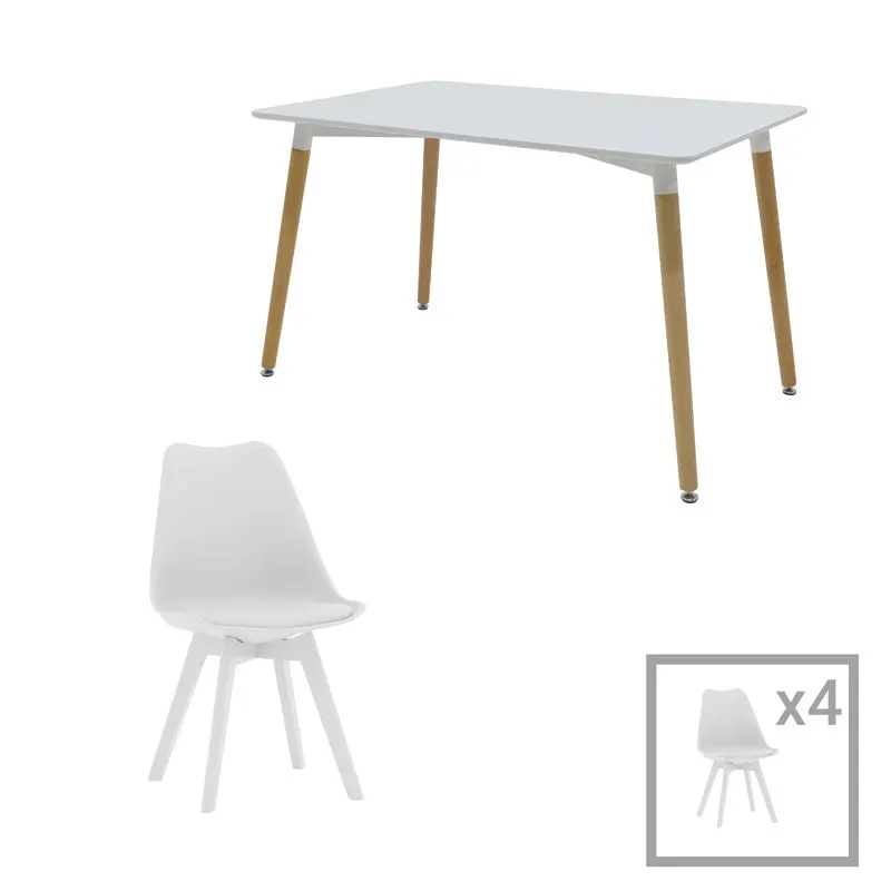 Set de sufragerie student Natali-Gaston set 5 buc, alb, 120x80x76 cm - Alb
