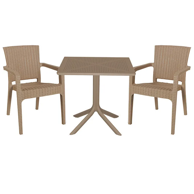 Set de sufragerie Groovy-Halcyon set 3 piese, Crem, 80x80x74 cm - Bej