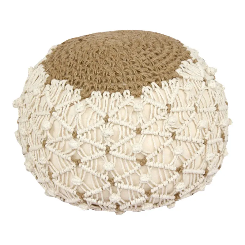 Taburet puf Boha Boho, Natural, 40x40x30 cm - Natur