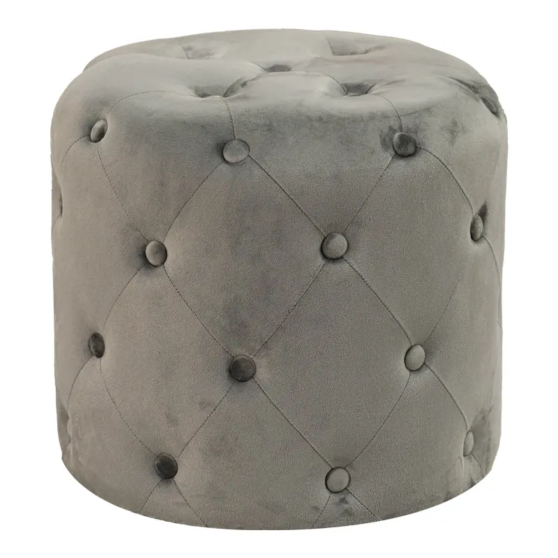 Taburet Seval, catifea, D49x47 cm - Gri