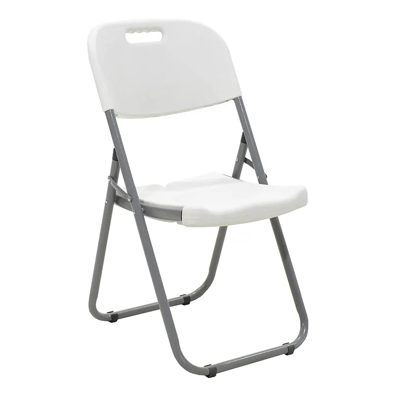 Scaun de camping pliabil comercial Edison cu si armat, alb, 45x50x88 cm - Alb