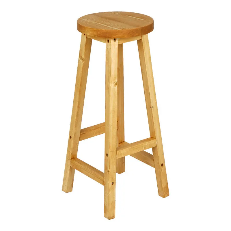 Scaun de bar din lemn Vistran, Natural, D28x70 cm - Natur