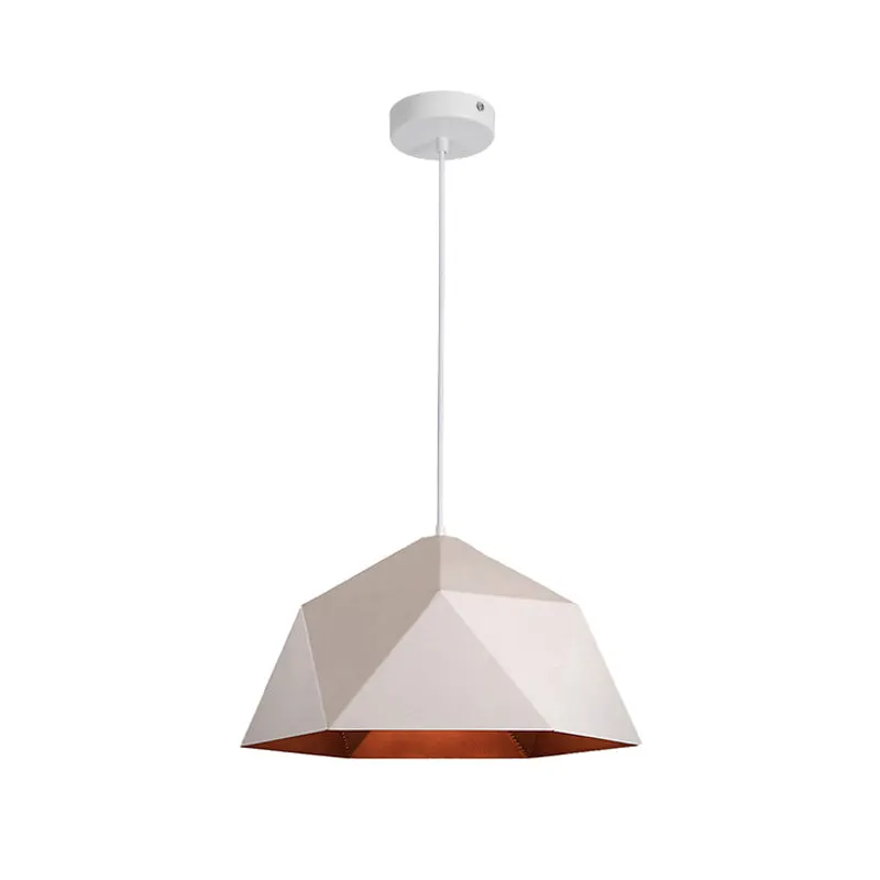 Lustra Hazmi metal, alb-auriu, 38x38x120 cm - Alb